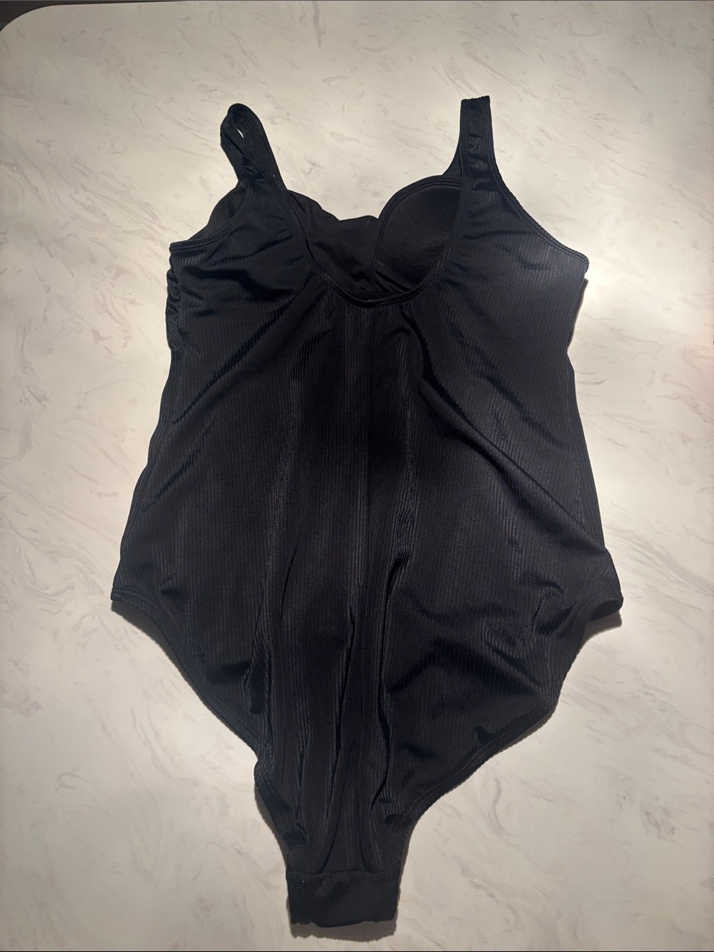 Classic Black Ribbed One-Piece Swimsuit - Picture 2 of 5